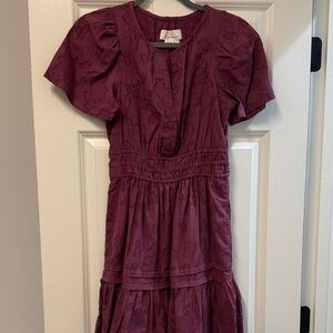 Anthropologie Somerset Mini Dress Plum Dress